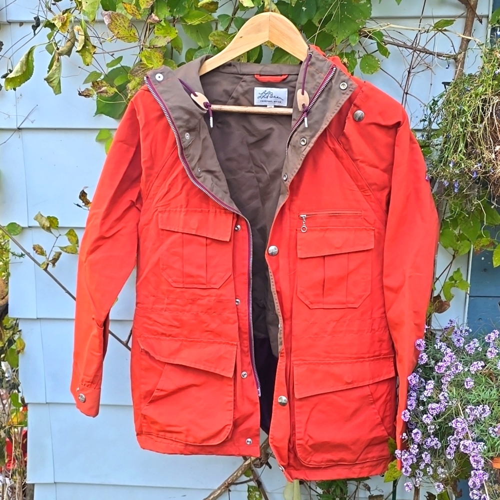 LL BEAN Women's RARE Baxter Park Jacket Zip off Sleeve to Vest Convert Sz L